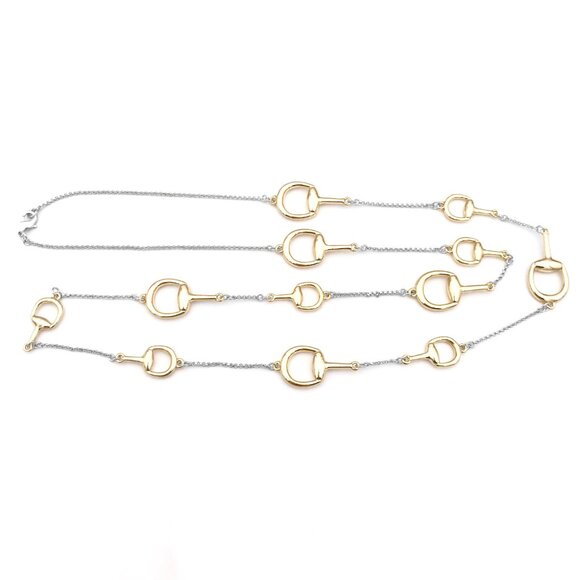 36″ Gold/Gold Horse Bit/Spurs, Equestrian Station Chain Necklace - Picture 4 of 4
